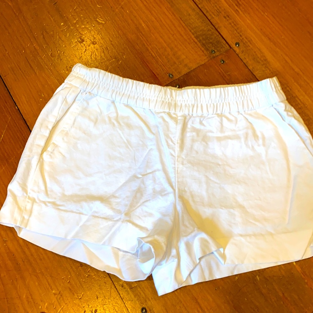 JCrew white linen shorts